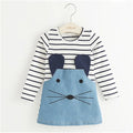 Spring Autumn Cotton Dress for 2-7 Years Girls 2025 Long Sleeve Stripe Children Princess Dresses Girl Cute Denim Long Clothing