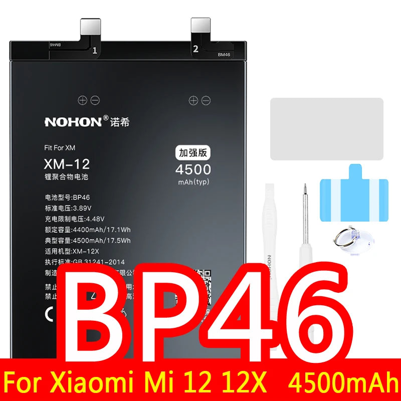 NOHON BM59 BM4E BM4F BM4W Battery For Xiaomi Mi 11T 8 Lite 9 SE 9T Pro 10T 10 Ultra 11 12 10S 12S 12X Mix 4 A3 POCO F1 Batteries