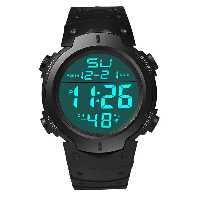Men's Sport LED Digital Watch Multi-Functional Rubber Fitness Athlete Timekeeping Electronic Clock Reloj