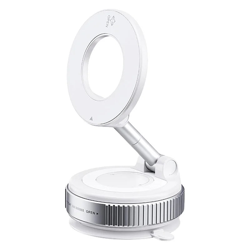 Upgraded Foldable Magnetic Car Phone Holder – N52 Magnet, 360° Rotatable, Dashboard Suction Cup, ABS, with Wrench & Mount Pad
