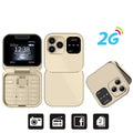 SERVO i16 Pro 2G GSM/4G LTE Network Small Flip Mobile Phone 2 SIM Standby Call Recording Speed Dial 1.77" Mini Folding Cellphone