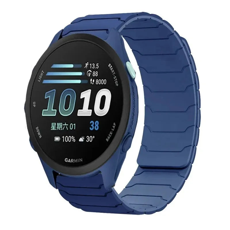 18mm 20mm 22mm Silicone Magnetic Strap for Garmin Forerunner 170 70 570 55 265 255/Active 6 5 Bracelet Venu 4 41/45mm Watchband