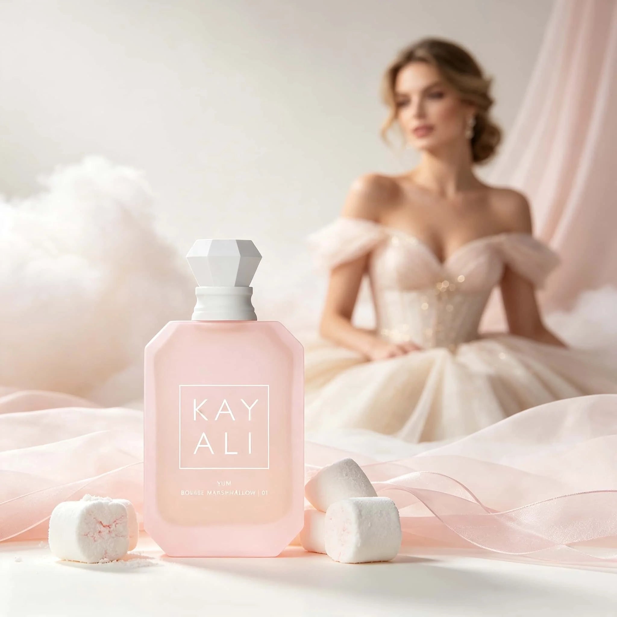 Kayali （81）Yum Boujee Marshmallow Eau De Parfum Long Lasting Sweet Creamy Fragrance Women Perfume Matte Pink Bottle Cloud Dreamy Scent Gift for Ladies