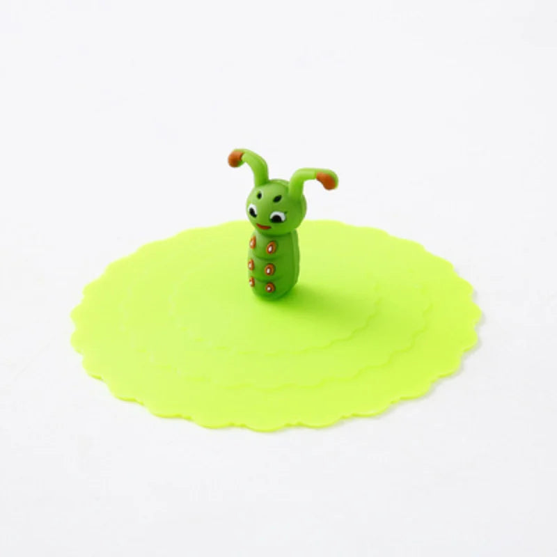 6 Colors 10cm Reusable Silicone Cup Cover Cute Seal Suction Cup Cover Dustproof Leakproof Tea Coffee Lids Cap Cup Accessories