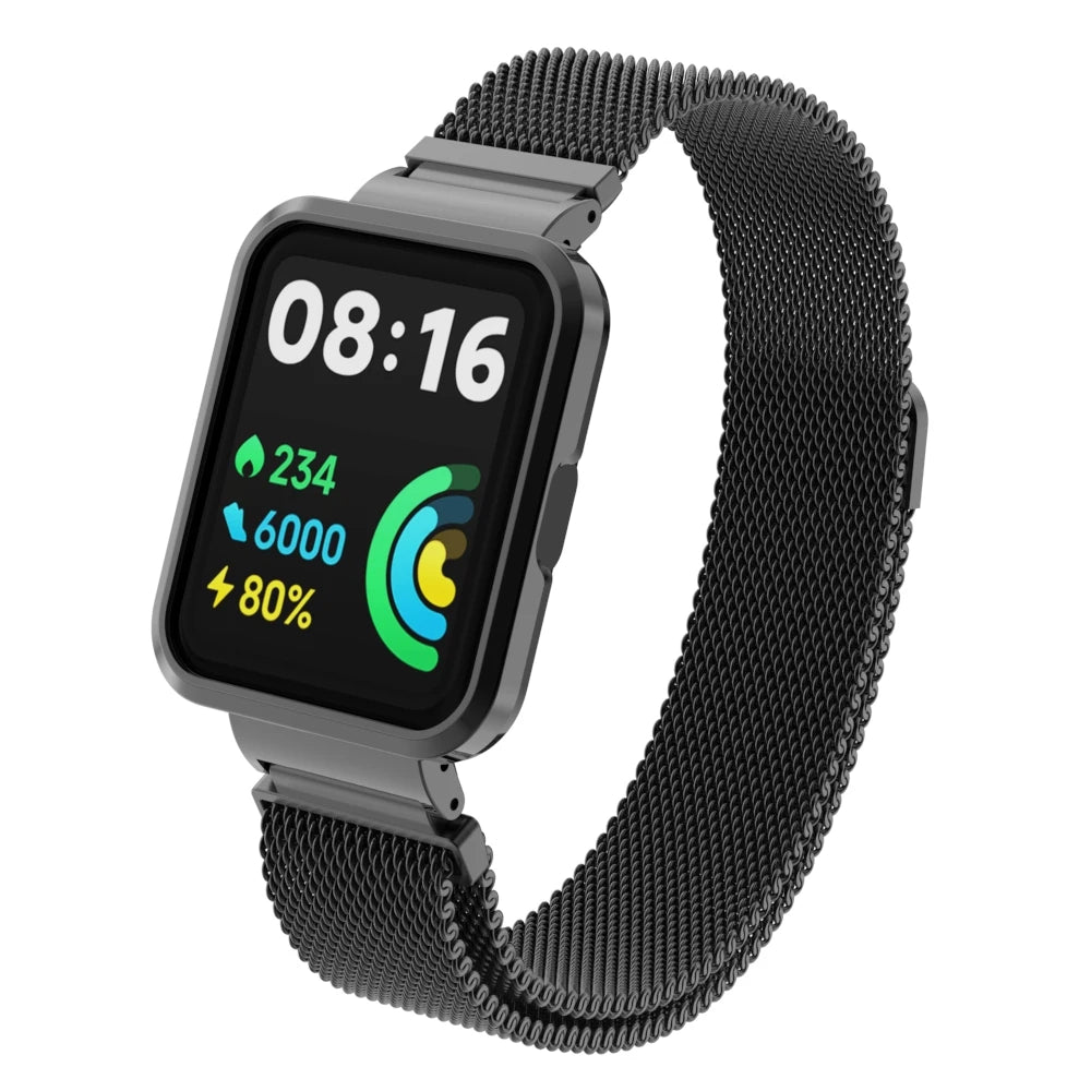 Milanese Strap For Xiaomi Redmi Watch 2 Lite Smart Watch Metal Frame Protector Case Bracelet Watchband For Redmi Watch 1 strap