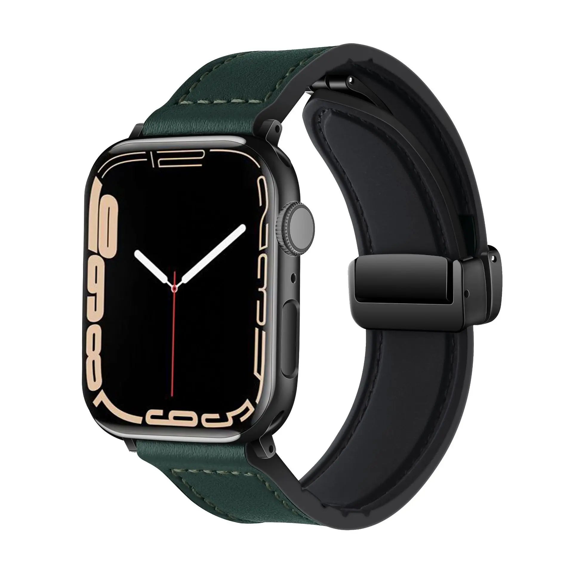 Strap for Apple watch band 45mm 44mm 40mm 42 41mm Ultra 49mm Genuine Leather+Silicone bracelet correa iWatch series 9 8 7 6 5SE
