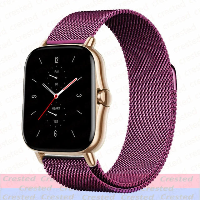 20mm/22mm Milanese band For Amazfit GTS/4/2/3/GTS2 Mini/GTR 47mm/GTR2/4/3/Pro stratos Metal Watch Bracelet Amazfit bip 5 6 strap