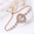 New Women's Heart shaped Diamond studded Steel Belt Fashion Versatile High Beauty Daily Matching Bracelet Watch Relogio