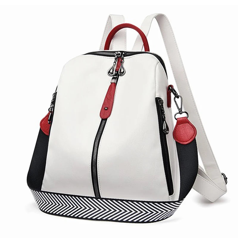 Luxury Designer Soft Leather Women Backpack High Qualtiy Durable Leather Backpack Fashion Large Capacity Female Travel Backpack