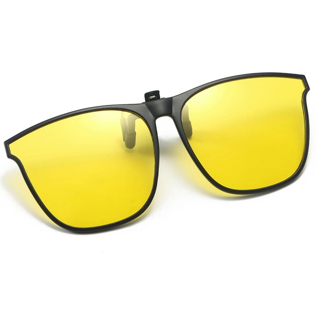 A Pair of New PC Clip Sunglasses for Outdoor Fishing and Driving. Clip Sunglasses for Day and Night Use.