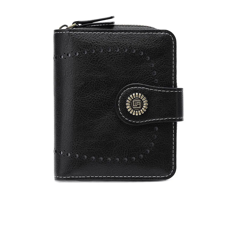 WERLLANDS PU Leather Cutout Embossed Vintage Snap Multi-Card Wallet