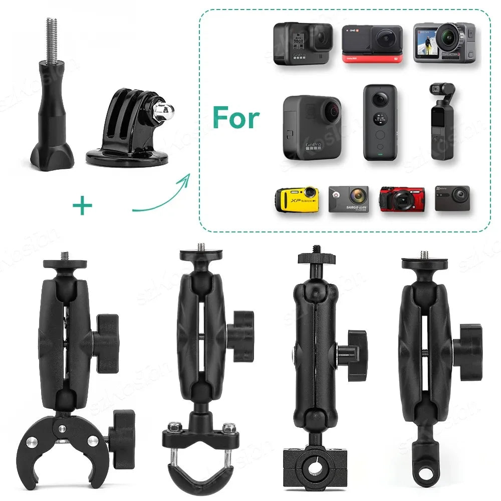 Bicycle Motorcycle Panoramic Selfie Stick Monopod Mount Handlebar Bracket For Insta360 X3 X4 X5 GoPro 13 12 11 10 DJI Accessory