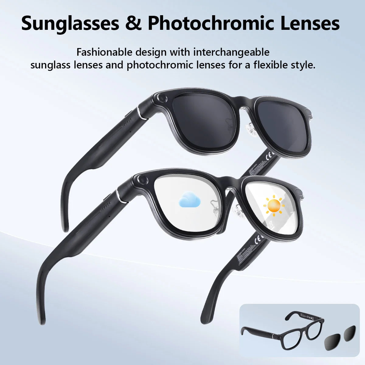Hganus New Upgraded 800W AI Smart Glasses with Camera 3600mAh Battery Case Smart Translation Glasses Photo Video Recording Sunglasses ChatGpt App Phone WIFI 4 BT 5.3