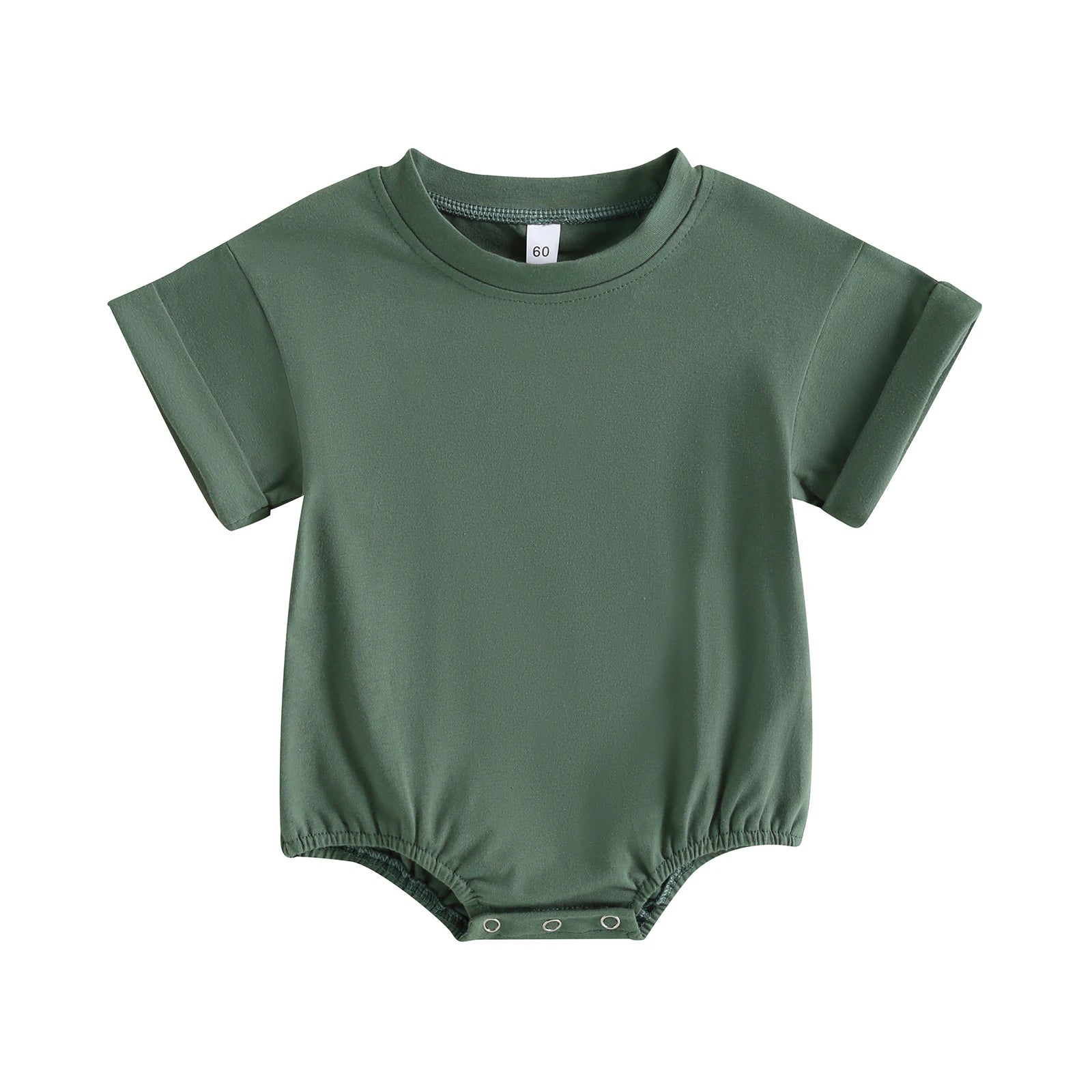 Citgeett Summer Infant Baby Boys Girls Bodysuit Short Sleeve Solid Color Jumpsuit Solid Casual Clothes