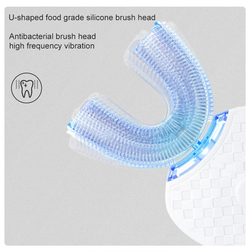 U-Shaped Ultrasonic Toothbrush With 3 Modes, 360° Ultrasonic Technology, Adult Silicone Electric Toothbrush For Automatic Teeth Whitening, Oral Care Device.