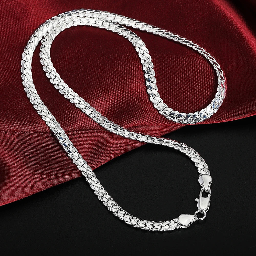 20-60cm 5mm 925 silver luxury brand design noble Necklace Chain For Woman Men Fashion Wedding Engagement Jewelry