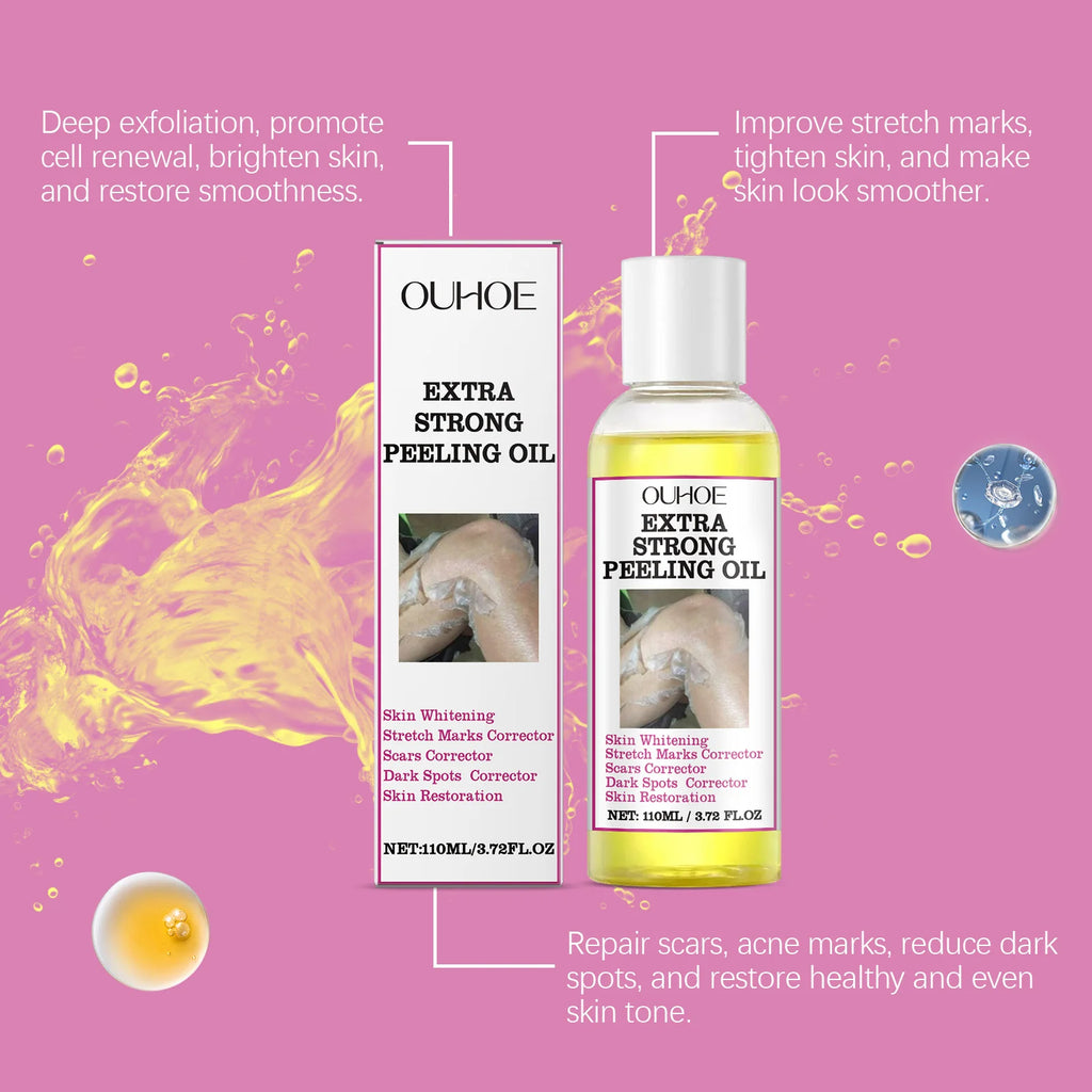 110ML Body Peeling Oil Gentle Remove Dead Skin Moisturizing Glowing Skin Tone Firming Smoothing Massage Body Exfoliating Oil