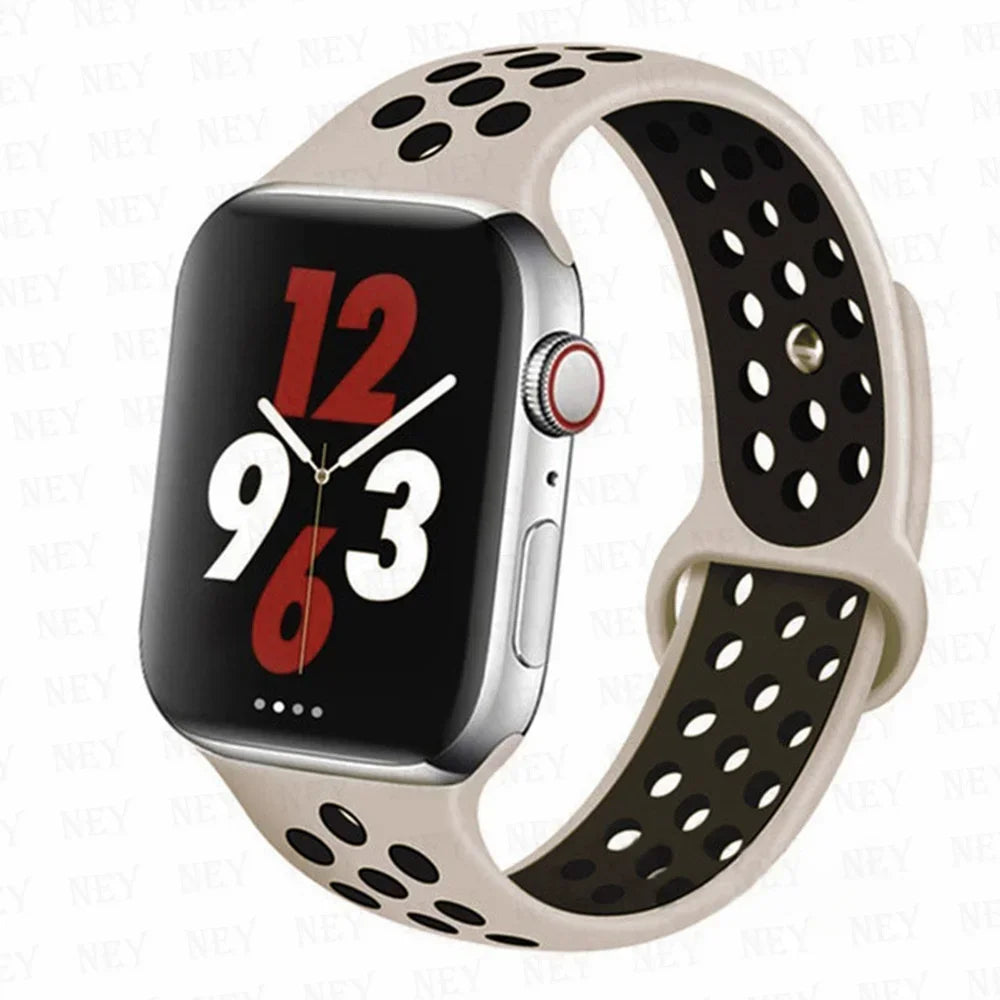 Sport Strap For Apple Watch Band 45mm 49mm 44mm 40mm 41mm 42mm Silicone bracelet correa iWatch Ultra 2 Series 9 8 SE 7 6 5 4 3