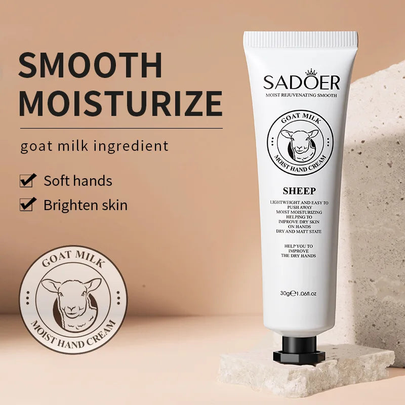5pcs Hand Cream Gift Set – Infused with Goat Milk & Nourishing Oils for Deep Moisture and Restorative Care, 30g Squeeze Tubes