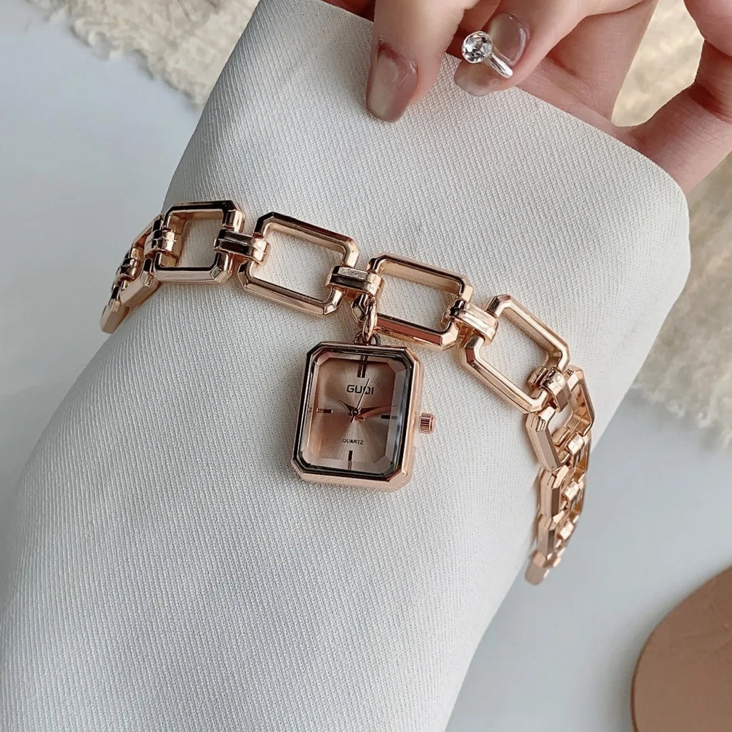 Women Quartz Watch Bracelet Square Dial Quartz Analog Women's Watches Ladies Wristwatch Elegant Female Clock Montre