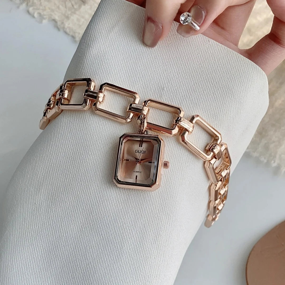 Women Quartz Watch Bracelet Square Dial Quartz Analog Women's Watches Ladies Wristwatch Elegant Female Clock Montre