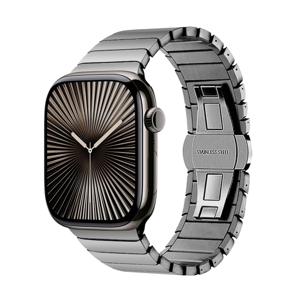 Luxury Stainless Steel Strap For Apple Watch Series 10 9 46mm 45mm 41mm 42 44 40mm Link Bracelet Iwatch Ultra 2 49mm Metal Band