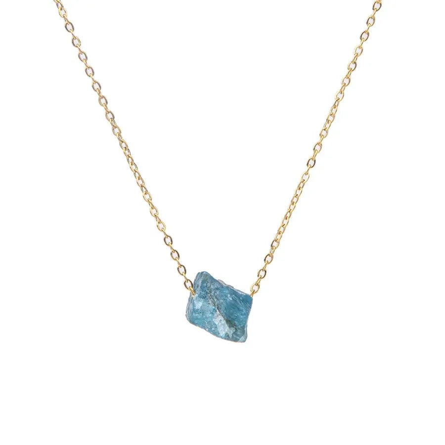 Natural Crystal Stone amethyst citrine Irregular stone agate Pendant Necklace with Stainless Steel gold Chain Gemstone Jewelry