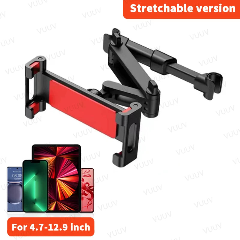 VUUV Car Headrest Tablet Holder Stand for 4.7-12.9inch Phone/Tablet Rotating Telescopic Tablet Bracket for Kids Support for Cars