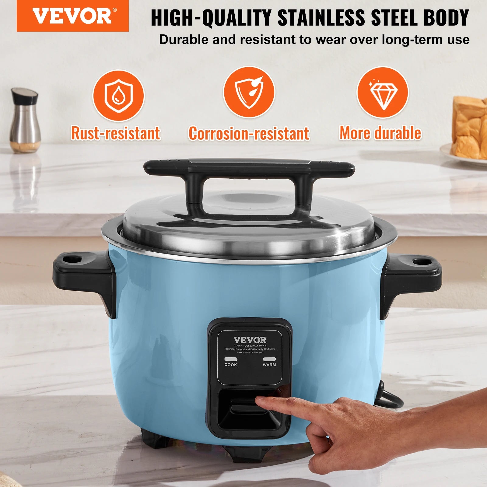 SucceBuy 8L 10L 13L Commercial Rice Cooker with Aluminium Nonstick Inner Pot 24-Hour Keep Warm for Restaurant Buffet