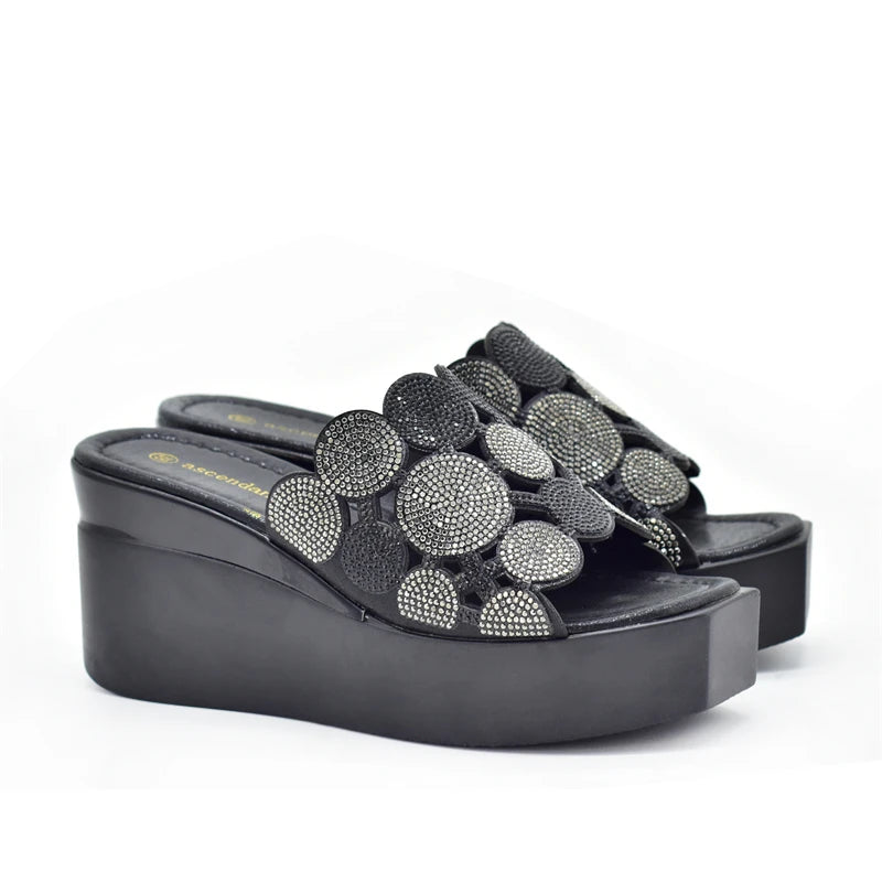 Sweet Style Italian Women Shoes Sexy Lady Shoes for Wedding Womens Platform Heels Wedges Shoes for Women Nigerian Party Pumps