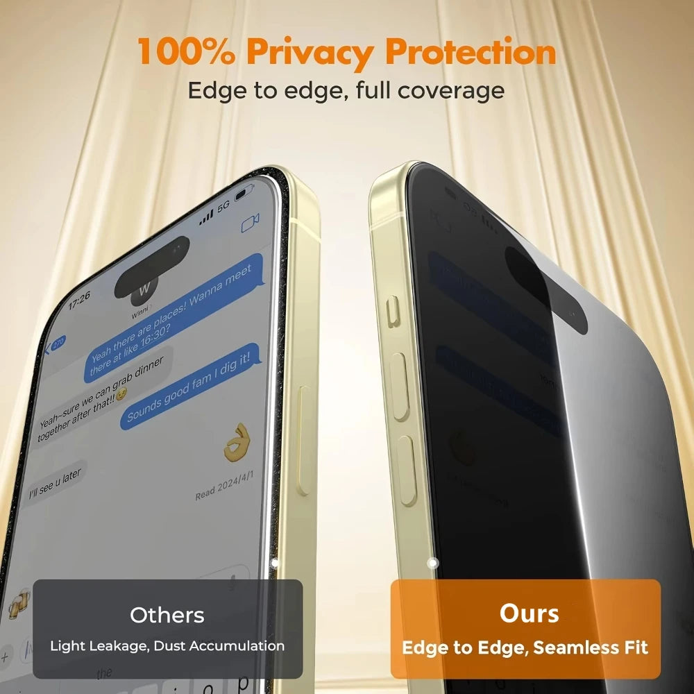 5Pcs 8K Dust Free Install Privacy Tempered Glass For iPhone 18 17 16 15 14 13 11 12 11 Pro Max XR XS Anti-spy Screen Protector