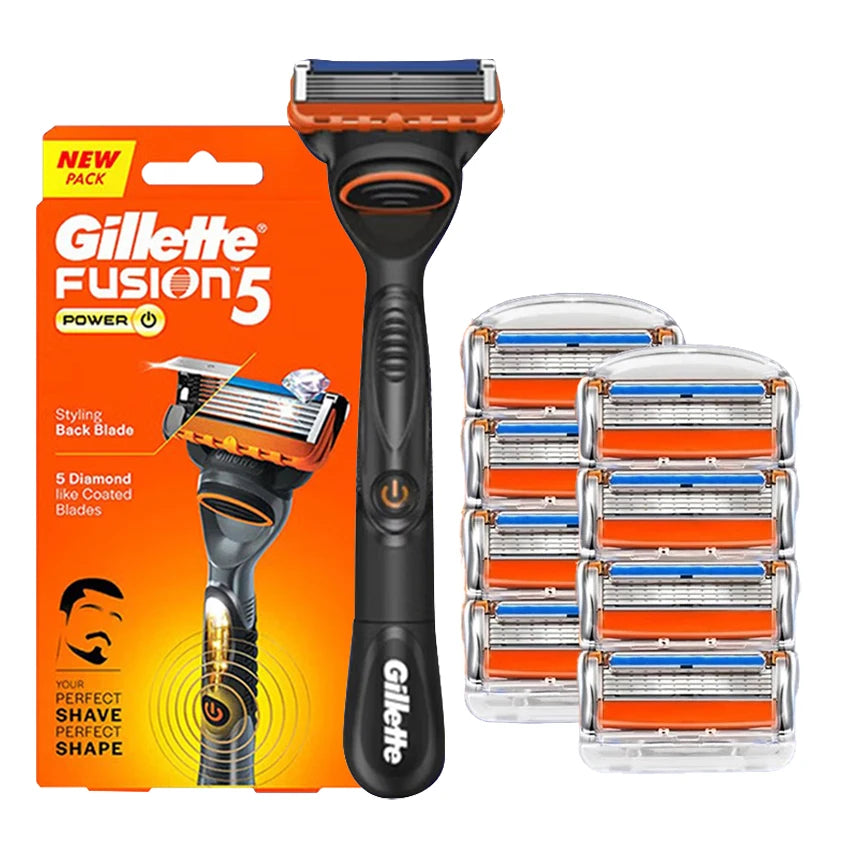 Gillette Fusion 5 FlexBall Power Razor 5 Blade Coating Micro-Vibration Technology Men's Shaver with Precision Trimmer