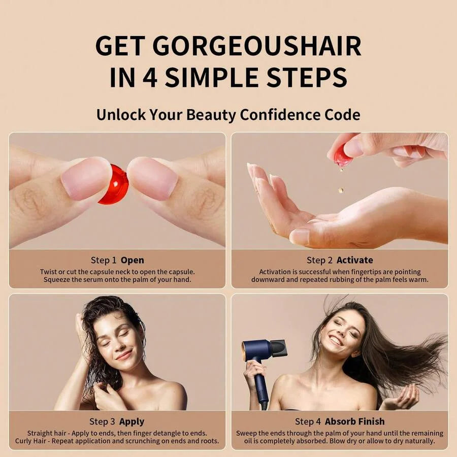 Best-selling hair care essential oil capsules, Moroccan hair care essential oil, no-rinse anti-hairfall vitamin hair care essential oil.
