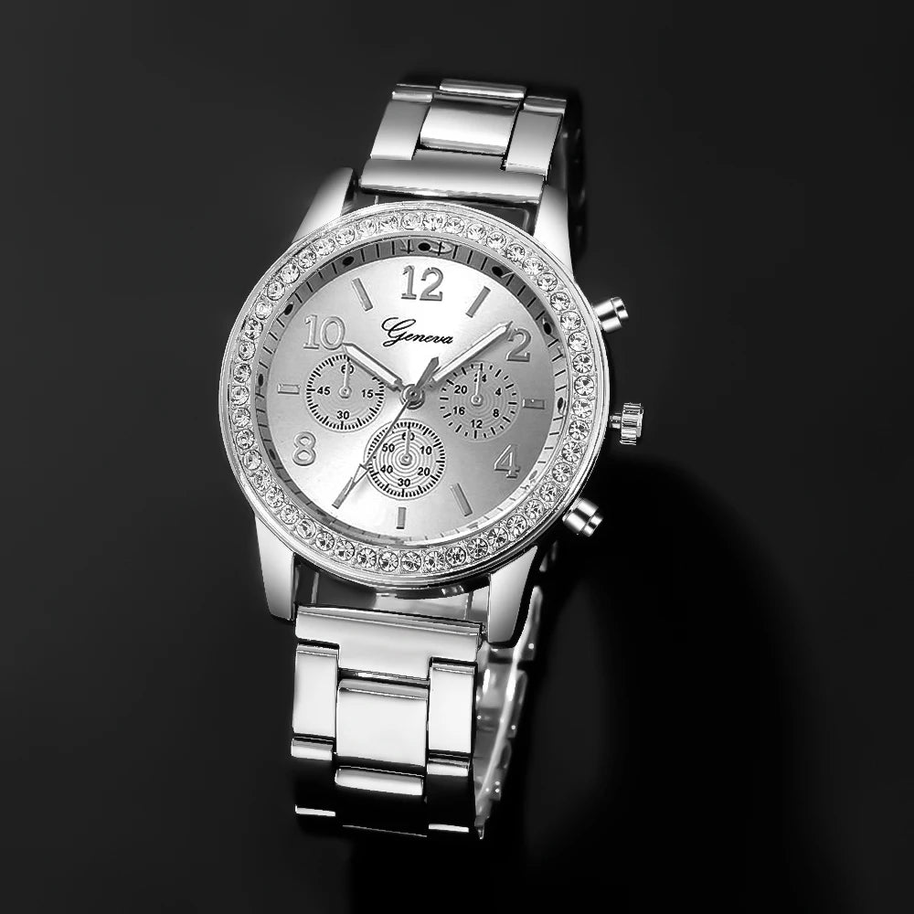 6-piece women's watch+accessory set, new fashionable watch+elegant accessories, the best choice for gift giving