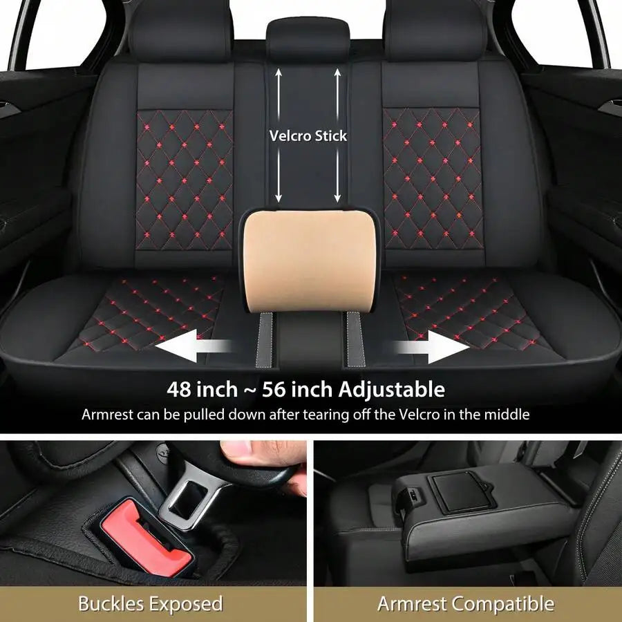 Nilight 5 Car Seat Covers Waterproof Faux Leather Cushions Anti-Slip Universal Fit For 5 Cars Kia Civic Corolla Camry CR-V RAV4