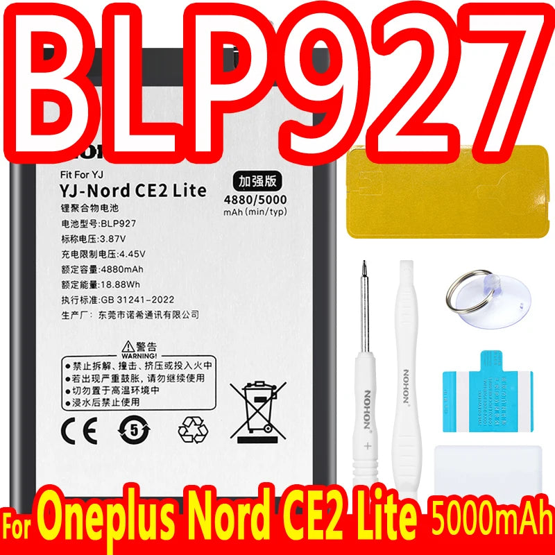 NOHON Battery For Oneplus 10 Pro 9 8 7 6 5 8T 7T 6T 5T 9RT 9R 10R Battery For One Plus BLP899 BLP827 BLP699 BLP685 BLP801 BLP861