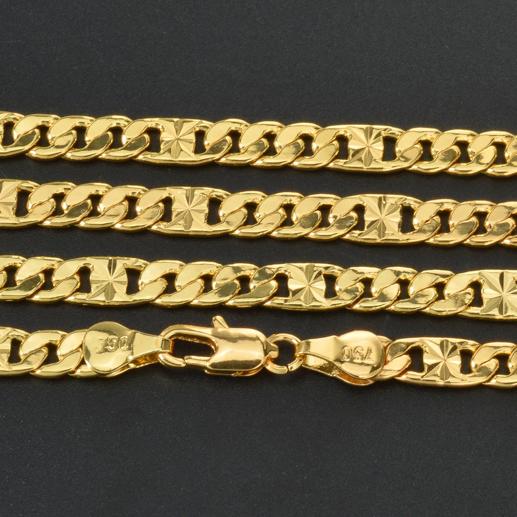 Dubai 18k Gold-plated Copper Necklace Chain Necklace Geometric Cylinder Jewelry Neck Chain 60cm Long Chain Daily Wear Gifts