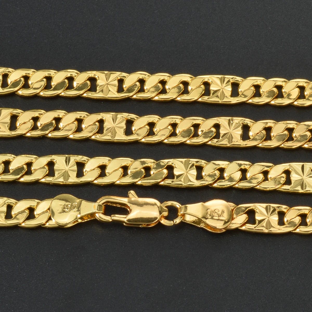 Dubai 18k Gold-plated Copper Necklace Chain Necklace Geometric Cylinder Jewelry Neck Chain 60cm Long Chain Daily Wear Gifts