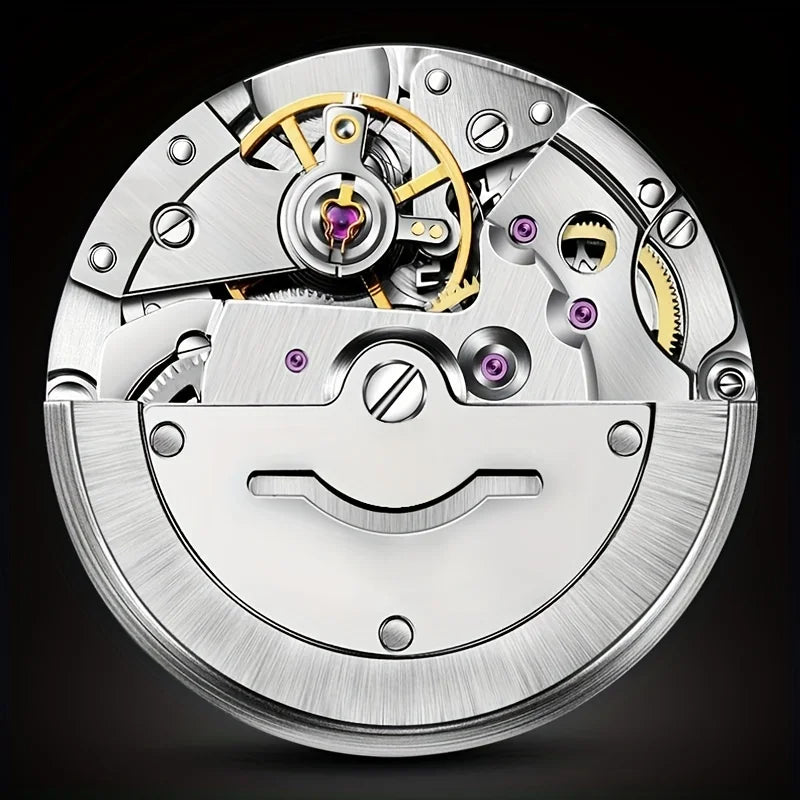 Dianpai Automatic mechanical watch with stainless steel luminous band, fashionable men's national watch.
