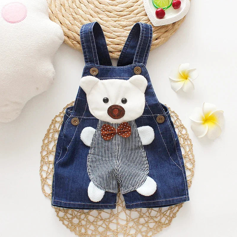 IENENS Summer Kids Baby Boys Jumper Pants Denim Clothing Shorts Jeans Overalls Toddler Infant Girl Playsuit Clothes Trousers