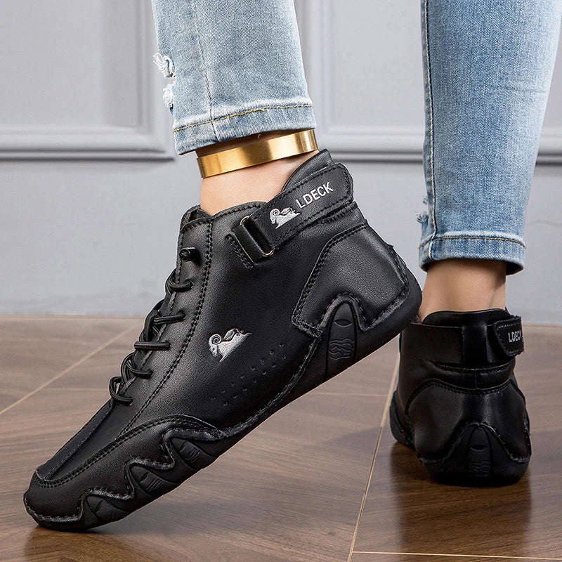 Women's Boots Lace Up Flat with Basic Ankle Boots Fashion Short Boots Waterproof Female Walking Shoes 2024 Luxury Footwear
