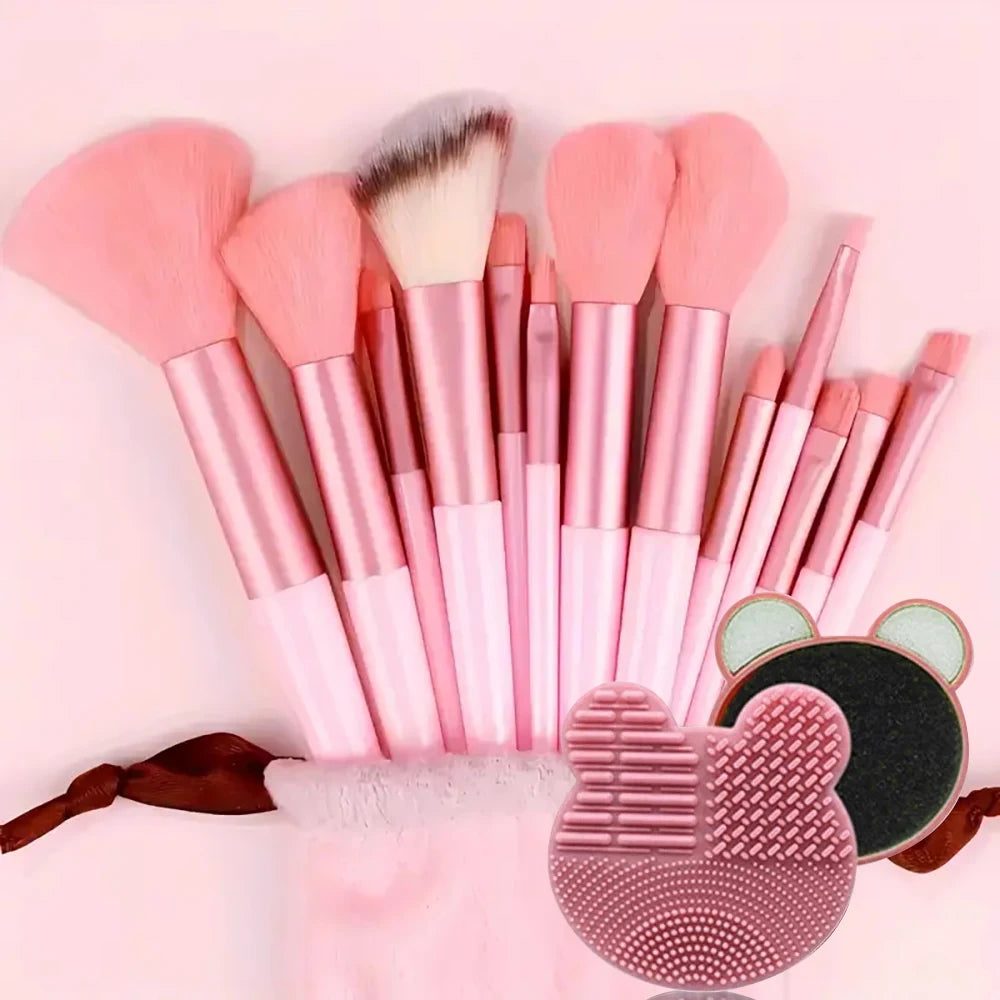 13/33pcs Professional Makeup Brush Set with Accessories for Combination Skin- Featuring Soft Brushes，Suitable for Beginners