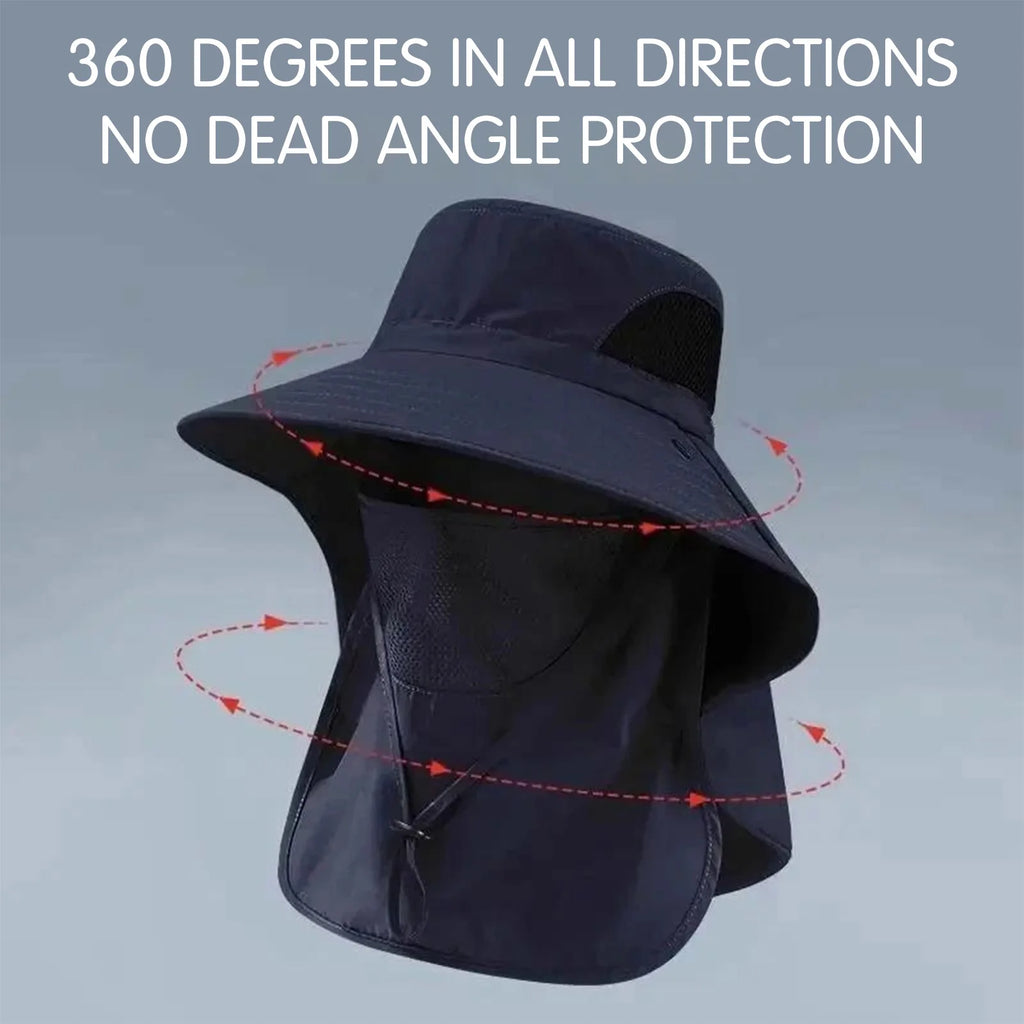 Sun Fishing Hat Women's Bucket Hat with Neck Cover Breathable Wide Brim Summer UV Protection Hat for Travel Holiday Beach