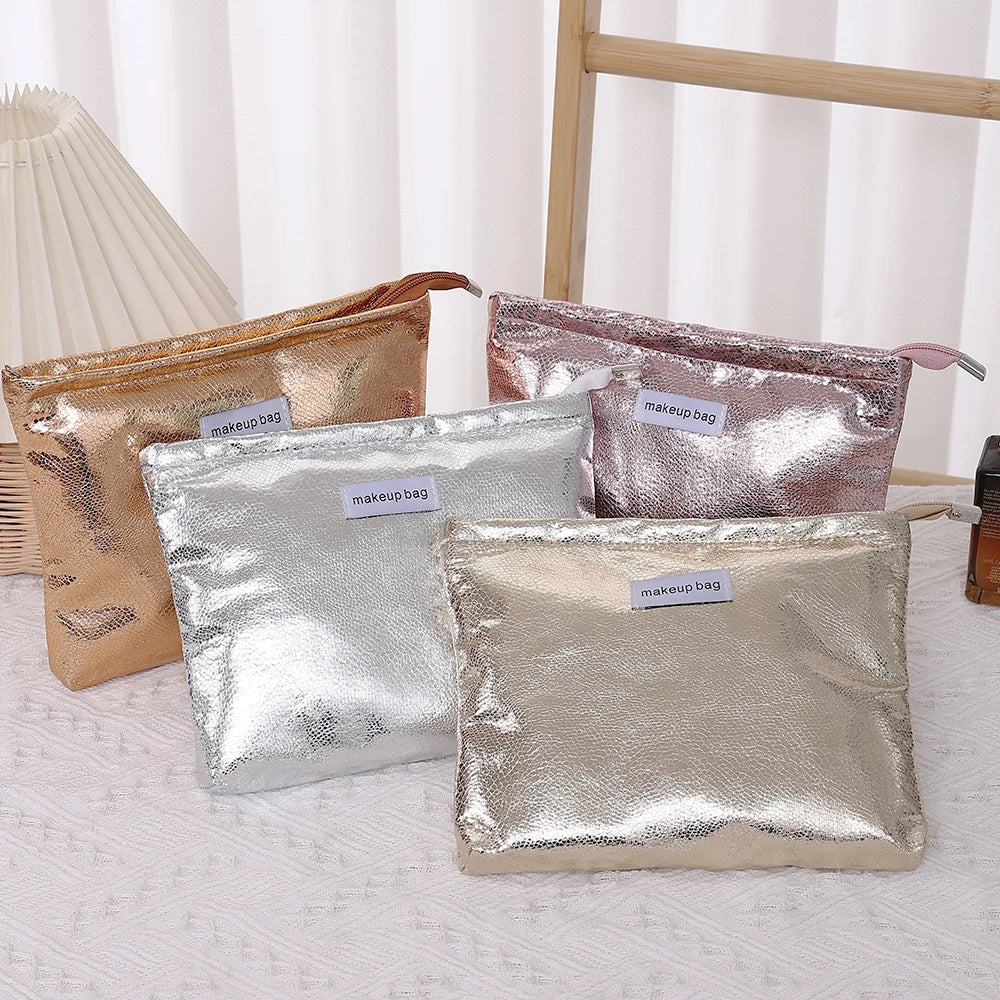 Fashion Shiny Sequins Cosmetic Bag Portable Women Clutch Zipper Pouch Handbag Makeup Toiletries Storage Square Bags Wholesale