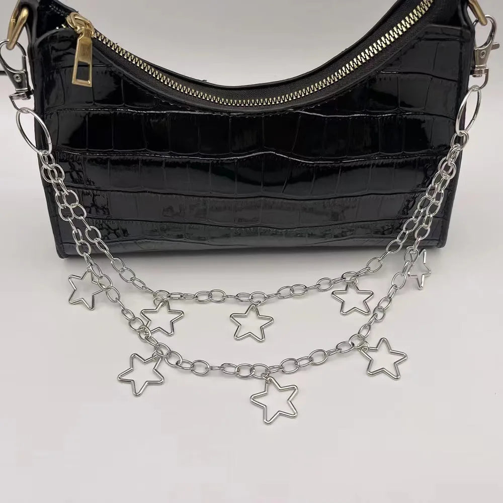 1pc Star Double Layer Waist Chain Mens Decorative Pant Chain Jeans Trouser Chains Hip Hop Rock Chain Punk Retro Belt Chain