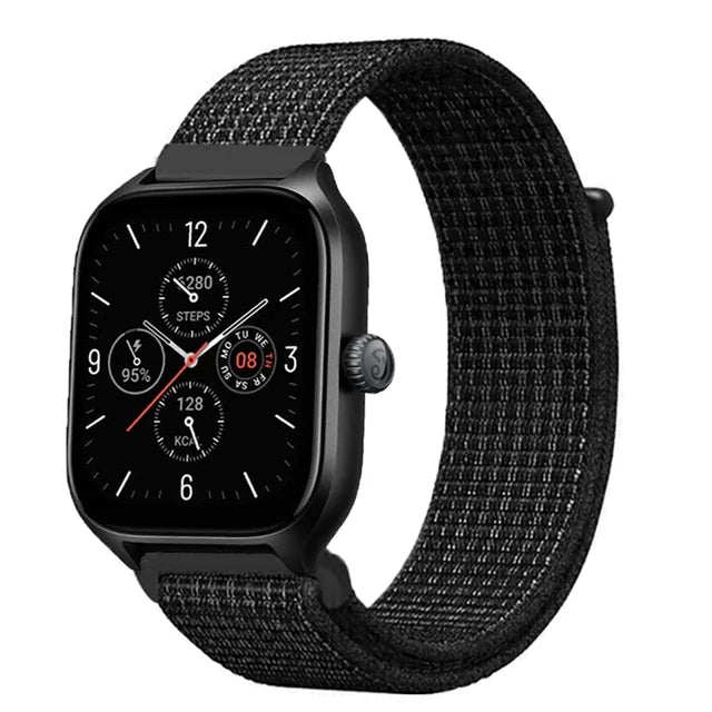20mm 22mm Nylon Loop Strap for Amazfit GTR 47mm/GTR4 3 Pro/GTS 4 mini/3 Bracelet for Amazfit Balance 3 2/bip 5 6 Max/Stratos 2 3