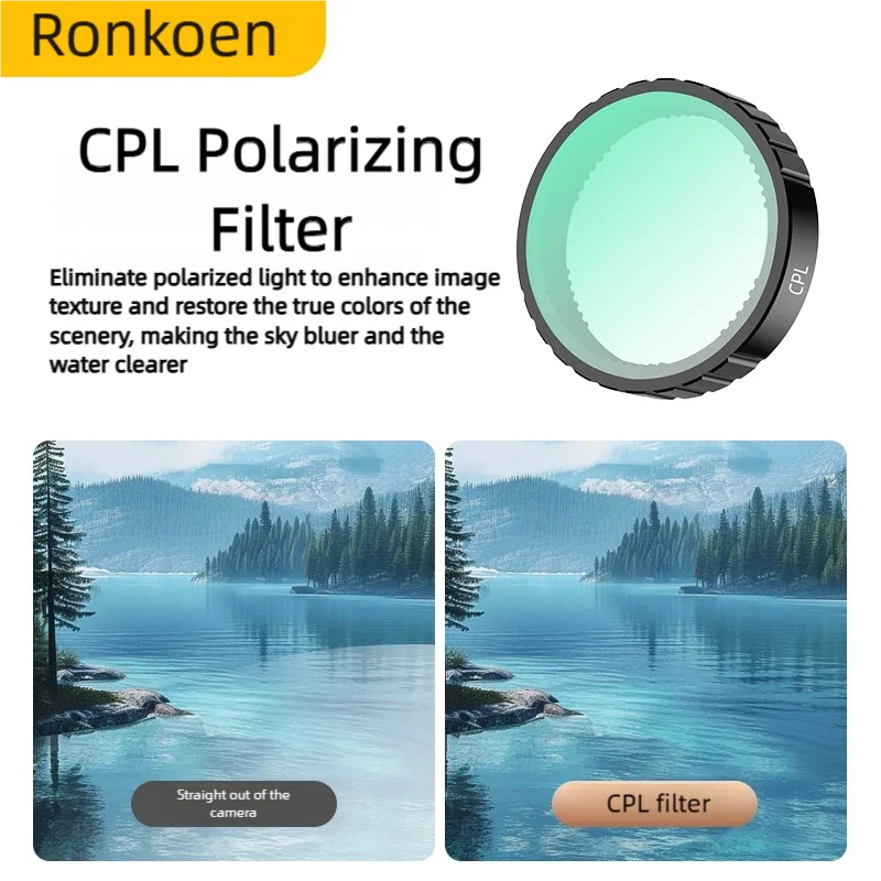Ronkoen ND CPL Filter for DJI OSMO Action4/5Pro Action Camera Accessories CPL ND8 ND16 ND32 Lens Set Aluminium Alloy Frame