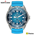 NORTH EDGE TRITON-TI Titanium Stainless Solar-Powered Diving Watch Luxury Quartz Watches For Men 300M Waterproof 180+ Day Power