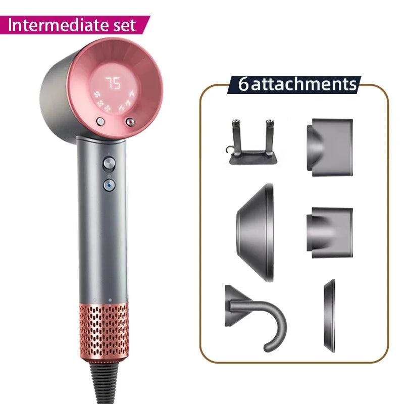 Professional Hair Dryer High Speed Negative Ion 110000rpm Hair Dryer 1500W Professional Hair Care with LED Temperature Display