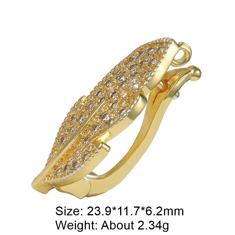 Juya 18K Gold Plated Decorative Fasteners Connector Locks Pearls Clasps Accessories For DIY Needlework Beads Jewelry Making